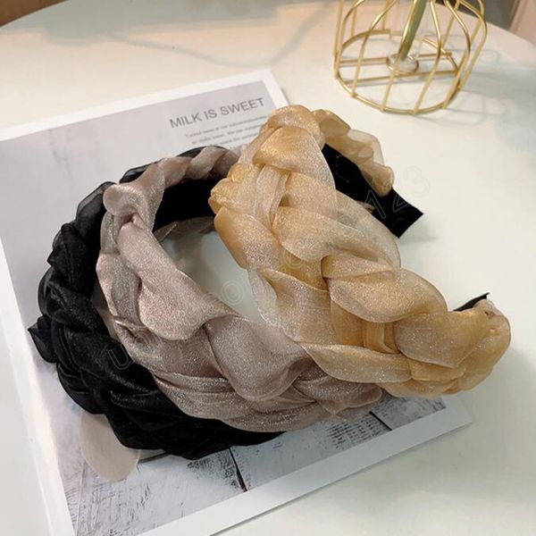 new fashion women headband fresh light organza cloth hairband handmade turban braided femme hair accessories, Silver
new fashion women headband fresh light organza cloth hairband handmade turban braided femme hair accessories, Silver