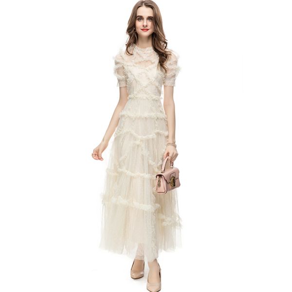 women's runway dresses o neck short sleeves ruffles designer fashion designer evening party prom gown, Black
women's runway dresses o neck short sleeves ruffles designer fashion designer evening party prom gown, Black
