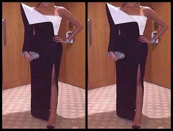 2018 new sheath evening dresses with side split one shoulder long sleeves black and white asymmetrical modern party prom gow2363026, Black;red
2018 new sheath evening dresses with side split one shoulder long sleeves black and white asymmetrical modern party prom gow2363026, Black;red