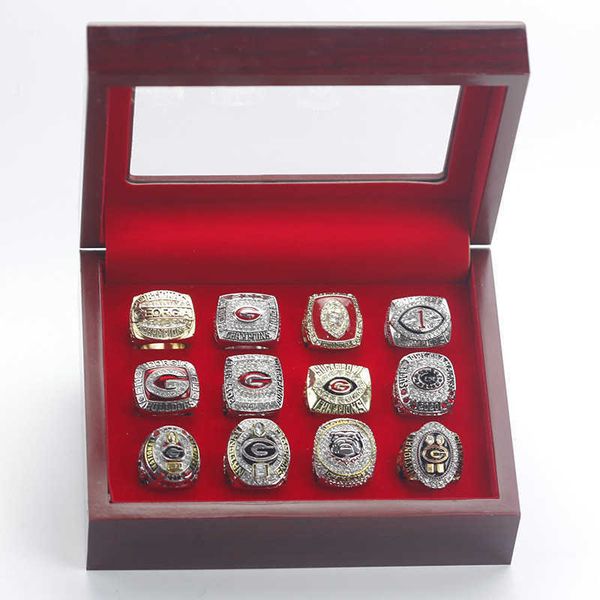12 university of georgia bulldog ring set ncaa championship ring, Golden;silver