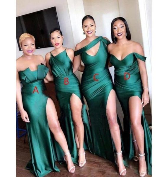 emerald green mixed style bridesmaid dresses plus size mermaid african high thigh split wedding guest dress party evening gowns cu7561900, White;pink
emerald green mixed style bridesmaid dresses plus size mermaid african high thigh split wedding guest dress party evening gowns cu7561900, White;pink