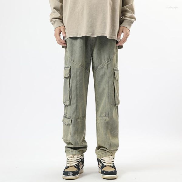mens jeans 2023 spring multipockets cargo pants men korean fashion hip hop couple loose straight denim male, Blue
mens jeans 2023 spring multipockets cargo pants men korean fashion hip hop couple loose straight denim male, Blue
