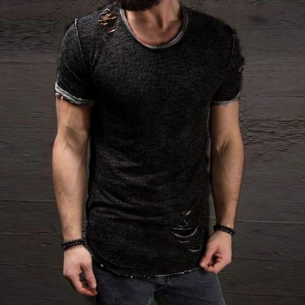 men s t shirts short sleeve t shirt summer fashion personality hole solid color simple casual large size half 230720, White;black
men s t shirts short sleeve t shirt summer fashion personality hole solid color simple casual large size half 230720, White;black