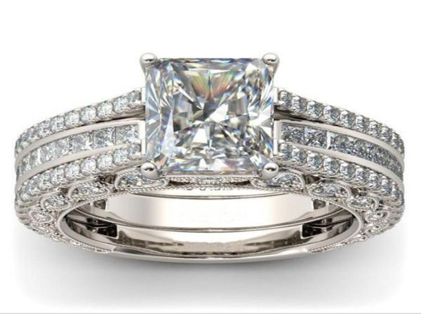 vintage jewelry wedding rings 925 sterling silver princess cut white z cz diamond gemstones eternity women engagement bridal r6109574, Slivery;golden
vintage jewelry wedding rings 925 sterling silver princess cut white z cz diamond gemstones eternity women engagement bridal r6109574, Slivery;golden