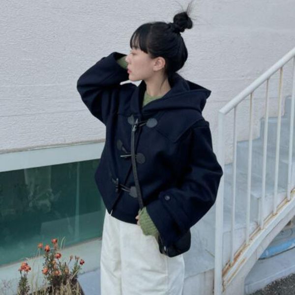 women's jackets cp korean autumn winter women fashion hooded horn button woolen coats elegant short female ladies de31 230719, Black;brown
women's jackets cp korean autumn winter women fashion hooded horn button woolen coats elegant short female ladies de31 230719, Black;brown