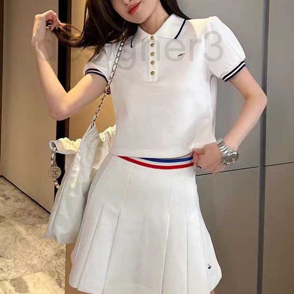 women's t-shirt designer arc de triomphe embroidered polo collar gold button slim academy style short sleeve t-shirt for women r315, White
women's t-shirt designer arc de triomphe embroidered polo collar gold button slim academy style short sleeve t-shirt for women r315, White