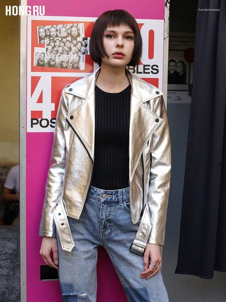 jacket spring silver leather women washed pu leather rivets with belt bomber jacket motorcycle biker coat, Black
jacket spring silver leather women washed pu leather rivets with belt bomber jacket motorcycle biker coat, Black