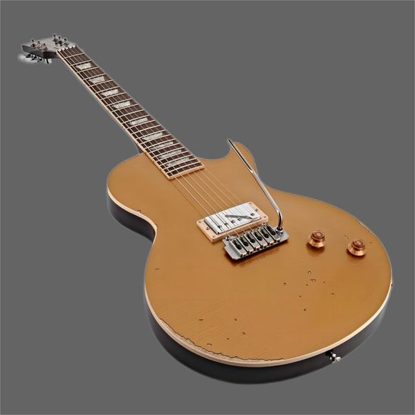 heavy relic joe perry gold rush axcess aged antique gold electric guitar tremolo bridge, single pickup
heavy relic joe perry gold rush axcess aged antique gold electric guitar tremolo bridge, single pickup