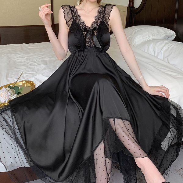 pyjamas summer women's evening gown lace decoration long evening gown pajama pendant v-neck chemise evening gown loose relaxed casual w, Red;black
pyjamas summer women's evening gown lace decoration long evening gown pajama pendant v-neck chemise evening gown loose relaxed casual w, Red;black