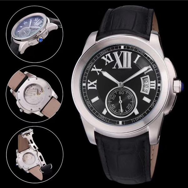 men's automatic watch designer classic 43mm watch 904l leather/all stainless steel strap dial sapphire waterproof watch montre de luxe, Slivery;brown
men's automatic watch designer classic 43mm watch 904l leather/all stainless steel strap dial sapphire waterproof watch montre de luxe, Slivery;brown