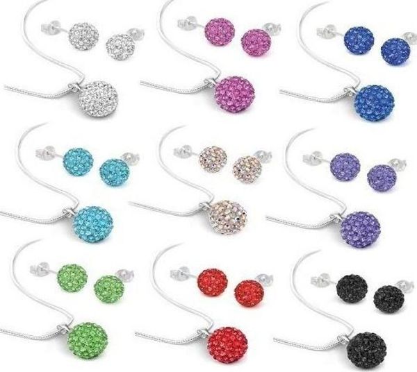 10mm new klhsf mix color black white fashion crystal shamballa set pendant necklace studs earring jewelry c0163531612, Silver
10mm new klhsf mix color black white fashion crystal shamballa set pendant necklace studs earring jewelry c0163531612, Silver
