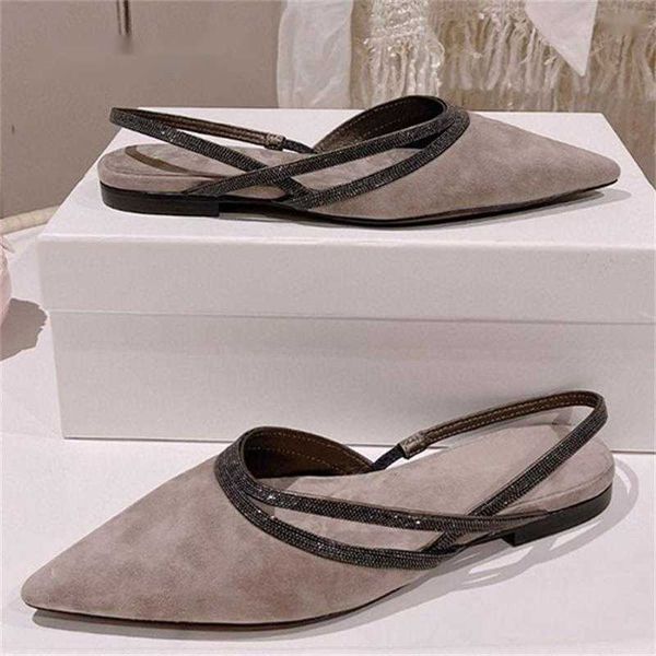 slippers 2023 summer pointy toe suede leather flat crystal sandals women brand slingback shoes casual holiday beach mules female, Black
slippers 2023 summer pointy toe suede leather flat crystal sandals women brand slingback shoes casual holiday beach mules female, Black
