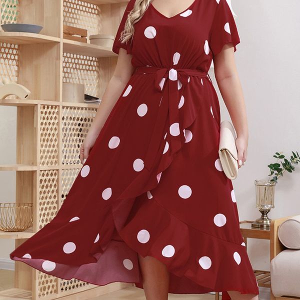plus size dresses polka dot simple plus size dress fashion elastic waist print temperament skirt women v neck tie waist floor length skirt 4, Black
plus size dresses polka dot simple plus size dress fashion elastic waist print temperament skirt women v neck tie waist floor length skirt 4, Black