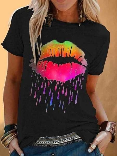 2020 summer new lip print street trendy round neck slim fit women's casual short sleeve t-shirt women's large, White
2020 summer new lip print street trendy round neck slim fit women's casual short sleeve t-shirt women's large, White