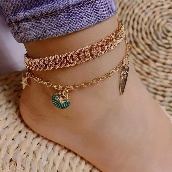double layers chunky chain anklet set shell shape pendant ankle bracelet 230719, Red;blue
double layers chunky chain anklet set shell shape pendant ankle bracelet 230719, Red;blue