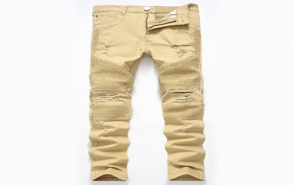 khaki biker jeans pleated design mens skinny slim stretch denim pants hiphop street destroyed ripped jean 28429806154, Blue
khaki biker jeans pleated design mens skinny slim stretch denim pants hiphop street destroyed ripped jean 28429806154, Blue