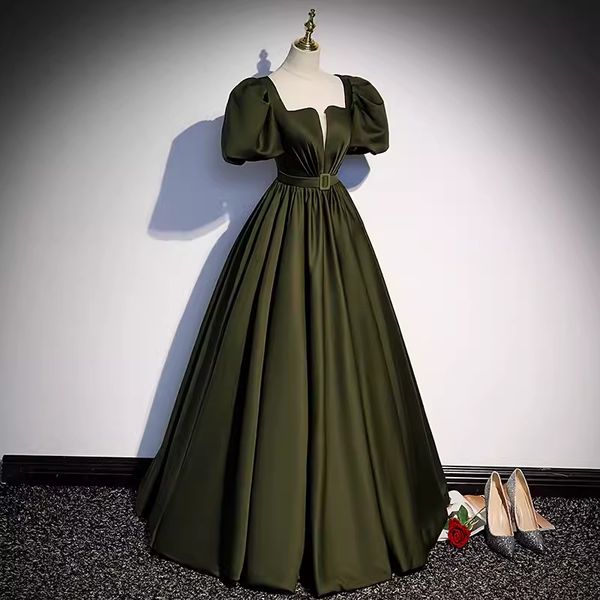 elegant evening dress dark green prom gowns scoop short sleeves backless, Black;red
elegant evening dress dark green prom gowns scoop short sleeves backless, Black;red