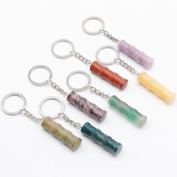 natural stone bamboo joint shape key rings crystal quartz fluorite lapis amethyst pendant keychain keyring charms gift, Silver
natural stone bamboo joint shape key rings crystal quartz fluorite lapis amethyst pendant keychain keyring charms gift, Silver