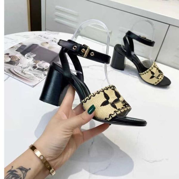designer sandals womens fashion high block heel genuine leather ankle strap summer straw sandal, Black
designer sandals womens fashion high block heel genuine leather ankle strap summer straw sandal, Black