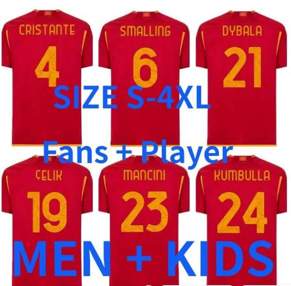 23 24 maglie as romas soccer jerseys men kids kit 2023 2024 home football shirts calcio maglietta pellegrini abraham totti dybala dybala mat, Black;yellow
23 24 maglie as romas soccer jerseys men kids kit 2023 2024 home football shirts calcio maglietta pellegrini abraham totti dybala dybala mat, Black;yellow