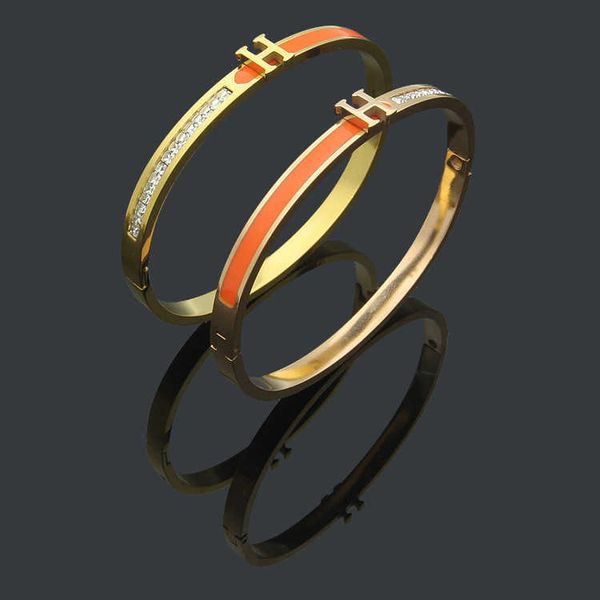 hrems bangle for women and men wholesale titanium steel jewelry letter half black white orange drop oil single row diamond bracelet womens f
hrems bangle for women and men wholesale titanium steel jewelry letter half black white orange drop oil single row diamond bracelet womens f