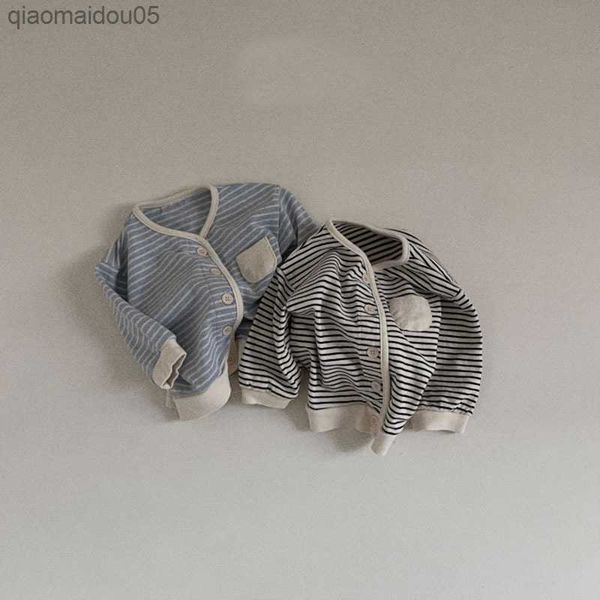 2023 new baby casual striped cardigan cotton children long sleeve jacket for boys girls coat infant spring clothes l230712, Blue;gray
2023 new baby casual striped cardigan cotton children long sleeve jacket for boys girls coat infant spring clothes l230712, Blue;gray