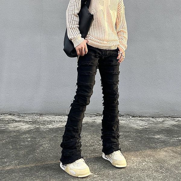 mens jeans heavy industry hole frayed destruction waxed high street retro straight ripped pencil pants oversize denim trousers 230720, Blue
mens jeans heavy industry hole frayed destruction waxed high street retro straight ripped pencil pants oversize denim trousers 230720, Blue