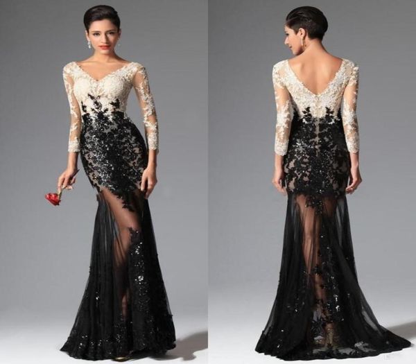 black white mermaid long sleeves lace evening dresses 2016 elie saab v neck sheer illusion sequined celebrity prom dresses evening1658070, Black;red
black white mermaid long sleeves lace evening dresses 2016 elie saab v neck sheer illusion sequined celebrity prom dresses evening1658070, Black;red