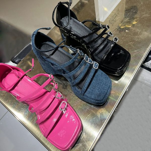 multi-strap satin leather sandals ankle strappy platform wedges denim heels heels water diamond buckle evening open toe shoes women's l, Black
multi-strap satin leather sandals ankle strappy platform wedges denim heels heels water diamond buckle evening open toe shoes women's l, Black