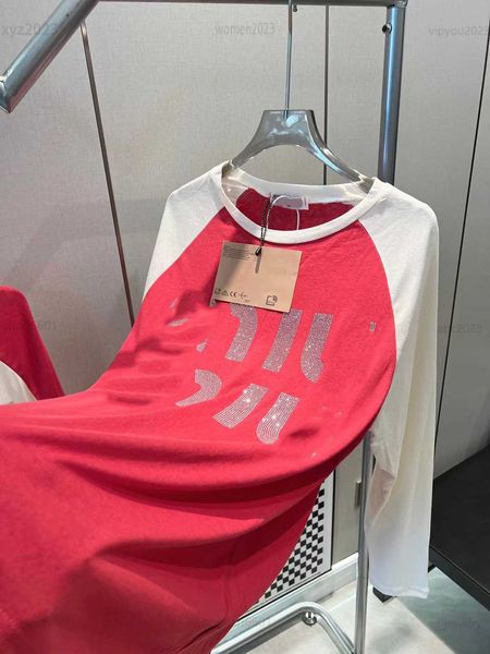 women designer t-shirt fashion contrast color design tees long sleeved size s-l diamond letter printing girl t shirt july18, White
women designer t-shirt fashion contrast color design tees long sleeved size s-l diamond letter printing girl t shirt july18, White