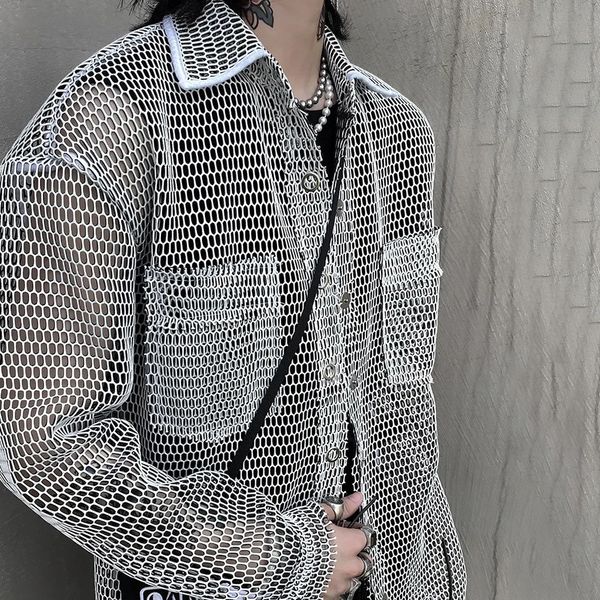 men's casual shirts harajuku mesh shirt loose oversized all match blouse streetwear vintage korean blusas sunscreen 230719, White;black
men's casual shirts harajuku mesh shirt loose oversized all match blouse streetwear vintage korean blusas sunscreen 230719, White;black