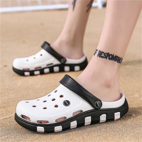 sandals men's/women's breathable sliders outdoor thick sole beach sandals women's eva non slip home garden hole shoes couple, Black
sandals men's/women's breathable sliders outdoor thick sole beach sandals women's eva non slip home garden hole shoes couple, Black