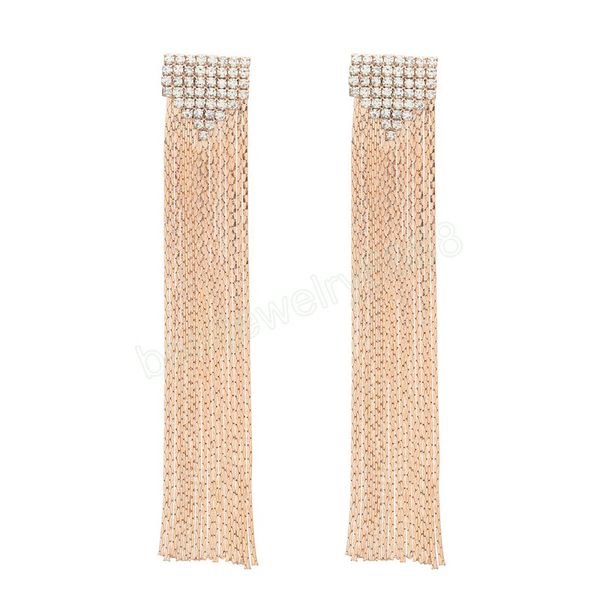 trendy metal rhinestone geometric long tassel earrings for bridal engagement creative jewelry women's charm accessories gift, Silver
trendy metal rhinestone geometric long tassel earrings for bridal engagement creative jewelry women's charm accessories gift, Silver