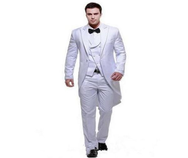 white wedding tailcoats groomsmen tuxedos custom made three pieces peaked lapel men suit jacketpantvesttie5557757, Black;gray
white wedding tailcoats groomsmen tuxedos custom made three pieces peaked lapel men suit jacketpantvesttie5557757, Black;gray