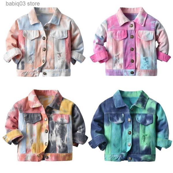 jackets multi color neutral tie dyed short denim new children's lapel long sleeve jean jacket fashion piece t230720, Blue;gray
jackets multi color neutral tie dyed short denim new children's lapel long sleeve jean jacket fashion piece t230720, Blue;gray