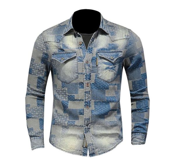 lapel multi pocket single breasted retro color art personality patch casual long sleeve denim shirt5152139, White;black
lapel multi pocket single breasted retro color art personality patch casual long sleeve denim shirt5152139, White;black