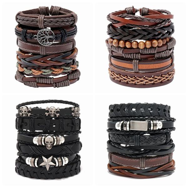 6pcs/set leather braided bracelet for men women handmade wrist cuff bracelet set hemp cords wood beads ethnic tribal, Black
6pcs/set leather braided bracelet for men women handmade wrist cuff bracelet set hemp cords wood beads ethnic tribal, Black