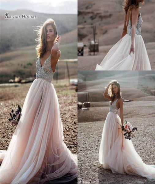 2019 chic bohemia beach a line party gown wedding dresses backless crystals country bridal gowns boho vestido de novia6057143, Black
2019 chic bohemia beach a line party gown wedding dresses backless crystals country bridal gowns boho vestido de novia6057143, Black
