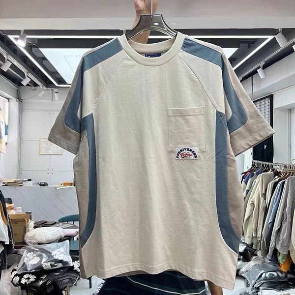 men s t shirts personalized cut stitching visual slim simple short sleeved shirt 230720, White;black
men s t shirts personalized cut stitching visual slim simple short sleeved shirt 230720, White;black