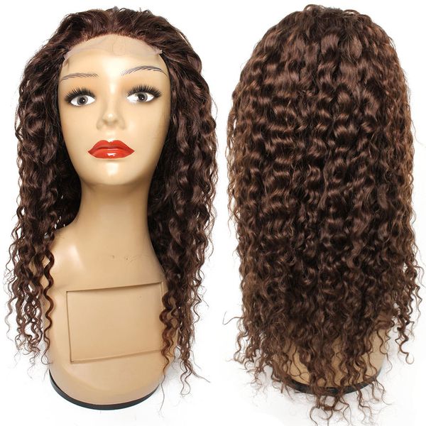 #4 brown color water wave 4x4 lace closure wigs indian remy transparent colored virgin human hair wigs for black women, Black;brown
#4 brown color water wave 4x4 lace closure wigs indian remy transparent colored virgin human hair wigs for black women, Black;brown