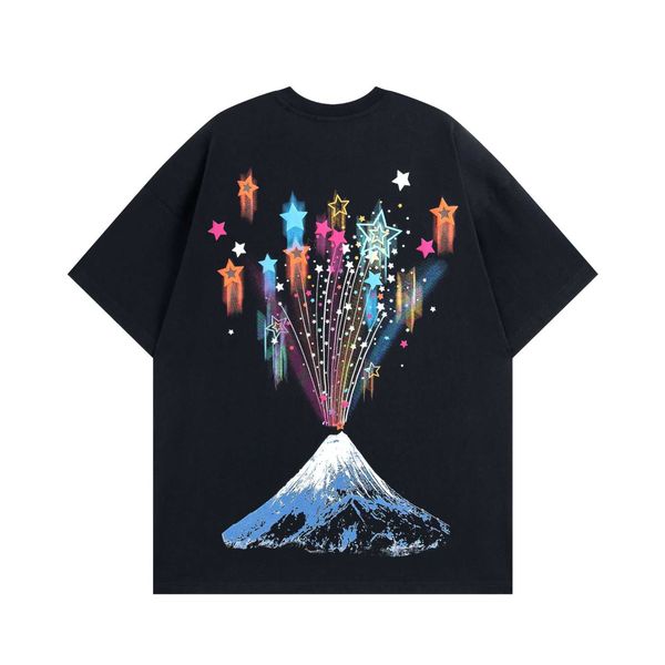 china-chic brand design volcanic eruption star print short sleeved t-shirt men and women oversize loose lovers top, White;black
china-chic brand design volcanic eruption star print short sleeved t-shirt men and women oversize loose lovers top, White;black