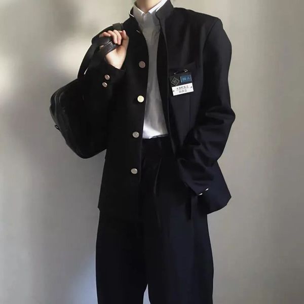 men's suits blazers japanese college uniform jacket standup collar suit spring summer wind trend men coat school 230720, White;black
men's suits blazers japanese college uniform jacket standup collar suit spring summer wind trend men coat school 230720, White;black
