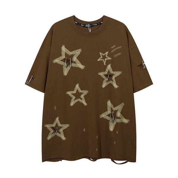 short sleeved t-shirt men's trendy brand loose quarter sleeved trend summer half sleeved t-shirt star, White;black
short sleeved t-shirt men's trendy brand loose quarter sleeved trend summer half sleeved t-shirt star, White;black