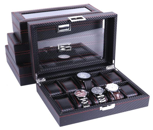 high carbon fiber 5 6 10 12 grid watch box watch display storage box bracelet display slots case holder storage container4076411, Black;blue
high carbon fiber 5 6 10 12 grid watch box watch display storage box bracelet display slots case holder storage container4076411, Black;blue
