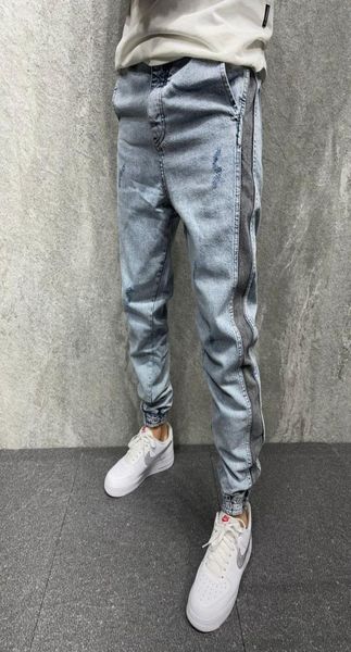 ripped jeans for men side striped streetwear hip hop denim jogger pants slim fit distressed trousers4510564, Blue
ripped jeans for men side striped streetwear hip hop denim jogger pants slim fit distressed trousers4510564, Blue