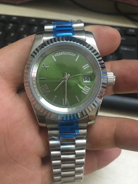 with original box luxury watches 41mm mens silver green dial bigger diamond automatic fashion brand men's watch wristwatch 2813, Slivery;brown
with original box luxury watches 41mm mens silver green dial bigger diamond automatic fashion brand men's watch wristwatch 2813, Slivery;brown