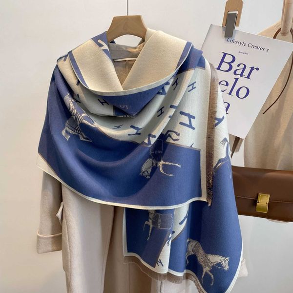 autumn and winter 2023 new korean cashmere scarves women's h letter pattern warm long scarf shawl uc8x, Blue;gray
autumn and winter 2023 new korean cashmere scarves women's h letter pattern warm long scarf shawl uc8x, Blue;gray