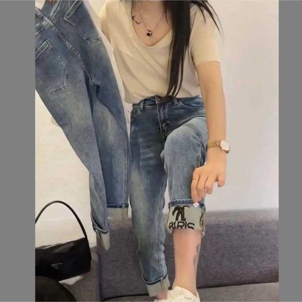 nine point smoke pipe pants high waisted 2023 spring embroidered slim elastic straight tube jeans high-end, Blue
nine point smoke pipe pants high waisted 2023 spring embroidered slim elastic straight tube jeans high-end, Blue