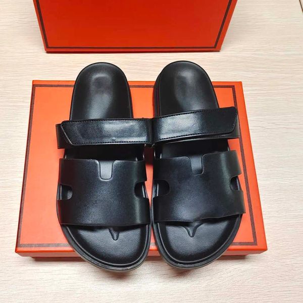 h designer chypre slippers women leather sandals men ladies flip flops summer beach flat slippers byq, Black
h designer chypre slippers women leather sandals men ladies flip flops summer beach flat slippers byq, Black
