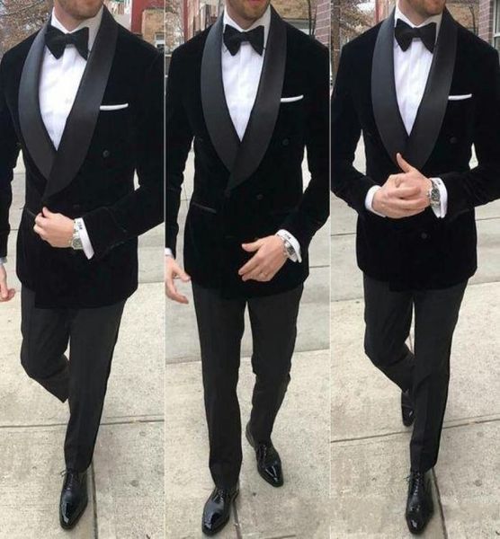 new fashion double breasted black velvet groom tuxedos shawl lapel men suits weddingpromdinner man blazer jacketpantstie2184280, Black;gray
new fashion double breasted black velvet groom tuxedos shawl lapel men suits weddingpromdinner man blazer jacketpantstie2184280, Black;gray